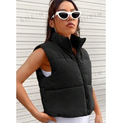 NEW MEDIUM SHEIN EZwear Zip Up Sleeveless Puffer Vest Coat