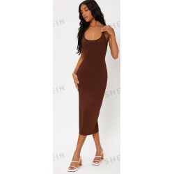 NEW XS SHEIN BASICS Solid Cami Bodycon Casual Dinner Dating Dress