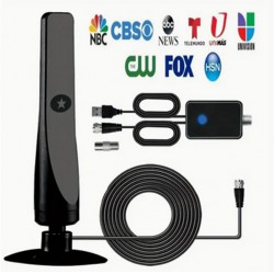 NEW 2023 High-Definition Indoor Digital TV Antenna with Suction Cup Mount - USB Powered, No Battery Required