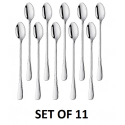 NEW SET OF 11 10 Long Handle Stirring Spoon, Ice Tea Coffee Spoon, Stainless Steel Iced Teaspoon Cocktail Mixing Spoons