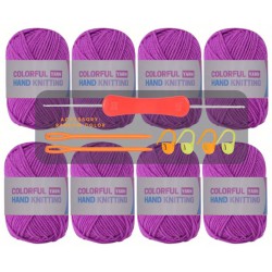 NEW - 8pcs Acrylic 100.00% Yarn, Soft Comfortable Yarn (PURPLE)