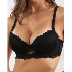 NEW 36A Sexy Lace Trim Push Up Bra With Side Support And Wire For Gather, Adjusted Straps, Lingerie