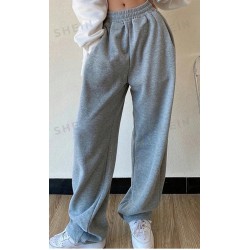 NEW MEDIUM SHEIN LUNE Solid Elastic Waist Slant Pocket Sweatpants