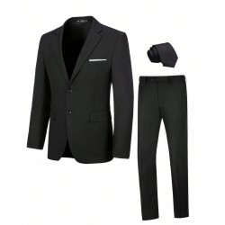 NEW 3XL Men Single Breasted Blazer & Pants Suit Set With Tie