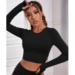 NEW LARGE SHEIN Sport Studio Thumb Holes Criss Cross Backless Sports Tee