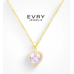 NEW EVRY JEWELS Cupid Necklace, CLEAR CUBIC ZERCONIA HEART PENDANT