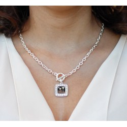 NEW Inspired Silver - Silver Las Vegas Square Charm Toggle Necklace