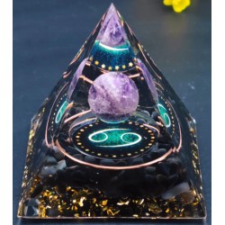 NEW 1pc CANCER Orgone Pyramid, Amethyst Peridot Healing Crystal