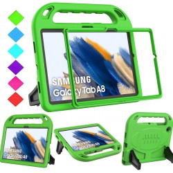NEW BMOUO Kids Case for Samsung Galaxy Tab A8 10.5 inch 2021(SM-X200/X205/X207), Galaxy Tab A8 Case with Built-in Screen Protector, Shockproof Handle Stand Kids Case for Samsung Galaxy Tab A8 2021,Green