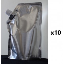 NEW 10 PACK OF 6 x 9 x 3.25 Spout Bag Silver Stand Up Liquid Twist Cap Pouch with 3.25 bottom gusset. Cap: 15mm TCSP600MFS06