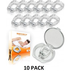 NEW 10 PACK Magnetic Anti Snore Clip - Silicone Snoring Nose Clip - A Simple Solution for Nasal Snorers - Reusable Snoring Device to Enjoy a Peaceful Night's Sleep