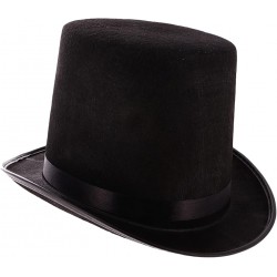 NEW Fashion Black Top Hat Magician Caps for Magician Costume Performance Theatrical Plays Musicals Flat Dome Hats Adult Kids, Black, One Size