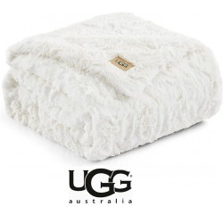 new UGG 10483 Adalee Soft Faux Fur Reversible Accent Throw Blanket Luxury Cozy Fluffy Fuzzy Hotel Style Boho Home Decor Soft Luxurious Blankets for Couch, 178 x 127-cm, Natural