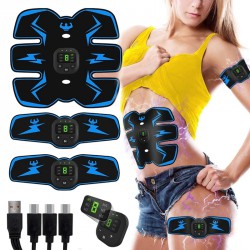 NEW Abdominal Muscle Stimulator Trainer EMS Abs Wireless Leg Arm Belly Exercise Electric Simulators Massage Press Workout Home Gym