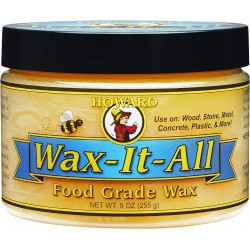 NEW HOWARD - Protective Food-Grade Wax: Beautifies and Extends the Finish of Surfaces. Ideal for Wood, Stone, Metal, Cement, Paint, Plastics, and More. Size: 9 Fl oz.