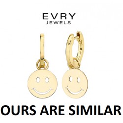 NEW EVERY JEWELS HAPPY HACE HOOP EARRINGS