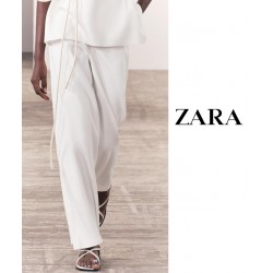 NEW WOMENS MEDIUM ZARA SLACKS, WHITE