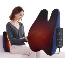 new boriwat shiatsu massage cushion - model: R16 - Back & NECK Massager with Heat for Stress Relief, 3D Deep Kneading Massage Pillow for Lower back, Shoulder, Legs, Full Body, 3 Intensity & 2 Heating Levels