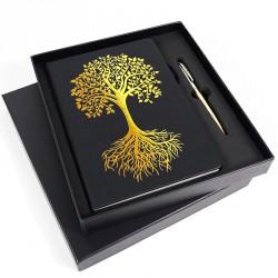 new Veway Tree of Life Journal and Pen Gift Set - Vegan Leather Journal with Pen - Professional Diary for Women or Men - A5 Hardcover Fancy Notebook Gift Set - Index & 224 Lined Pages